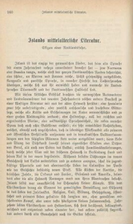160-180 Islands mittelalterliche Literatur : Skizzen einer Nordlandsfahrt