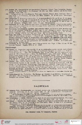 Nachtrag (Nr. 1407 - 1422)