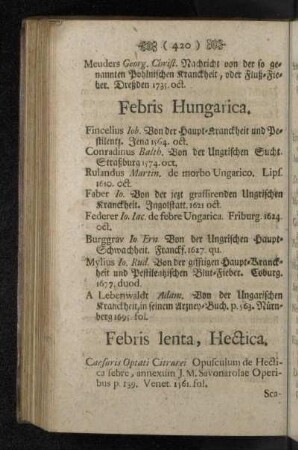 Febris Hungarica.