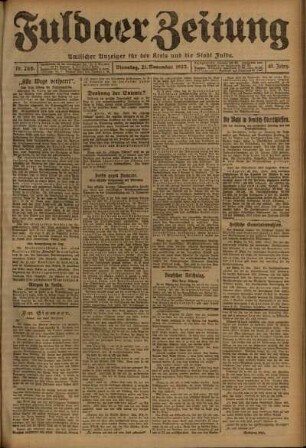 Ausgabe vom Dienstag, den 21. November 1922.