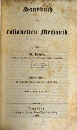 Handbuch der rationellen und technischen Mechanik, 3