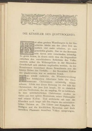 Künstler des Quattrocento.