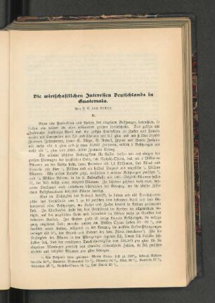 Die wirtschaftlichen Interessen Deutschlands in Guatemala.