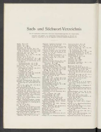 Sach- und Stichwort-Verzeichnis