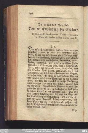 Dreyzehntes Kapitel. Von der Entzündung der Gedärme.