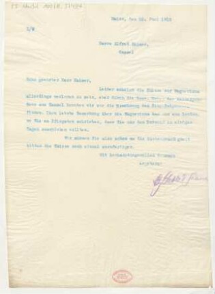 Brief an Alfred Kaiser : 10.06.1913