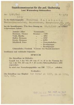 Calmbach, Christian