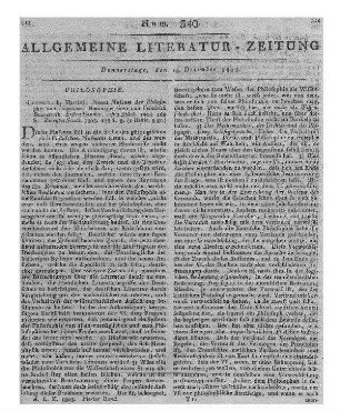 Neues Museum der Philosophie und Literatur. Bd. 1, St. 1-2. Hrsg. v. F. Bouterwek. Leipzig: Martini 1803