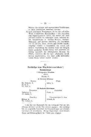 Nachträge zum Mitgliederverzeichnis