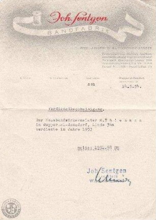 Verdienstbescheinigung