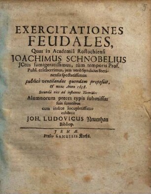 Exercitationes Feudales