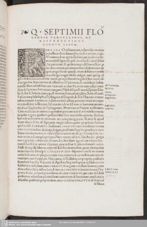 De Resurrectione Carnis, Liber