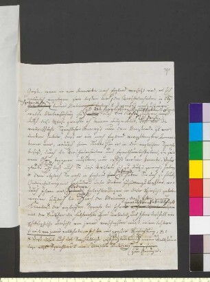 Manuskript; Cooper, James Fenimore an Flügel, Johann Gottfried