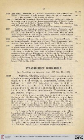 Strassburger Inkunabeln (Nr. 2965 - 2981)