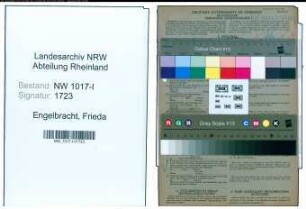 Entnazifizierung Frieda Engelbracht , geb. 20.12.1898 (Kontoristin)