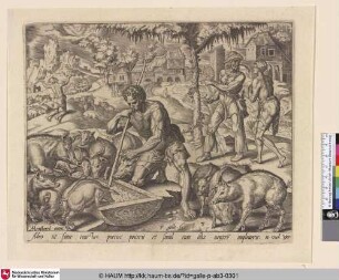 [The prodigal son eating with the swine; Der verlorene Sohn isst mit den Schweinen]