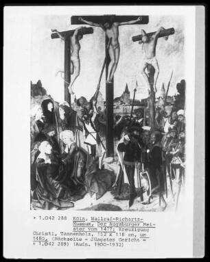 Kreuzigung Christi; Rückseite: Das Jüngste Gericht