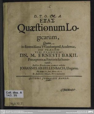 Ephas quaestionum logicarum