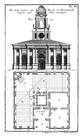TAB. II - Die dritte manier eine Kirche vor Protestantische bequem und Schön anzulegen.