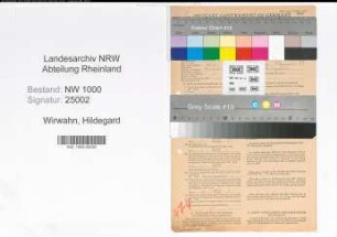 Entnazifizierung Hildegard Wirwahn, geb. 31.12.1919 (Stenotypistin)