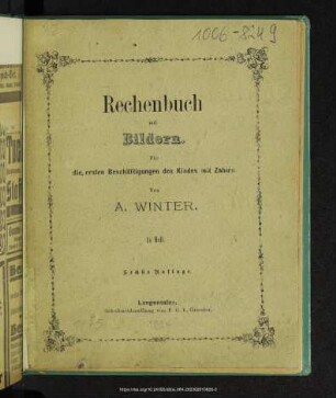 Rechenbuch mit Bildern : für die ersten Beschäftigungen des Kindes mit Zahlen
