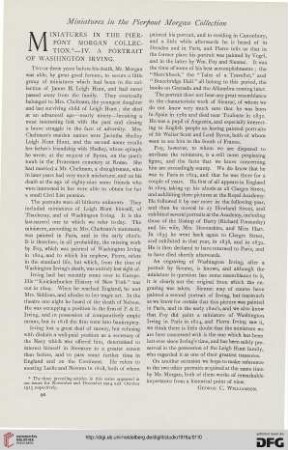 68: Miniatures in the Pierpont Morgan collection, [4] : a portrait of Washington Irving