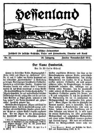 Nr. 22, Zweites November-Heft 1912