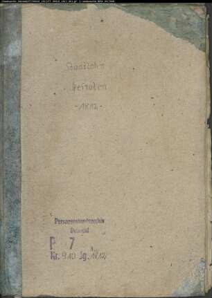 Zivilstandsregister von Stadtlohn (H 1812, Band 2). (Gemeinde: Stadtlohn, Kreis Ahaus)