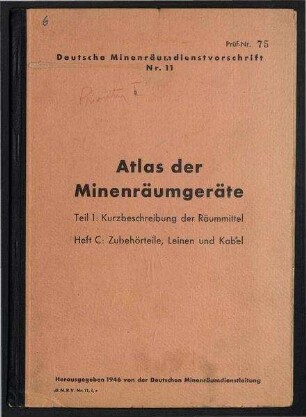 Deutsche Minenräumdienstvorschrift Nr. 11, Atlas der Minenräumgeräte