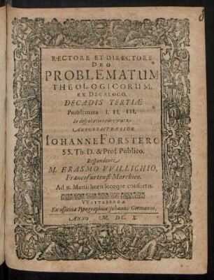 3,1/3: Problematum Theologicorum, Ex Decalogo, Decadis ...