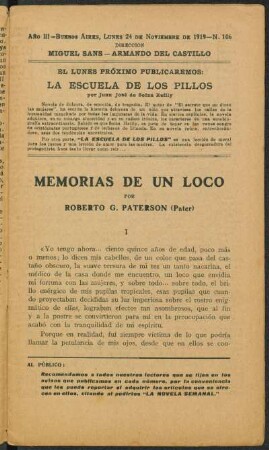 1919003106: Memorias de un loco