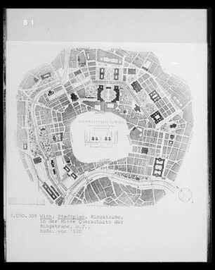 Stadtplan vom Wien: Detail der Ringstraße