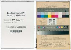 Entnazifizierung Margarete Hilgemann , geb. 17.12.1902 (Lehrerin)