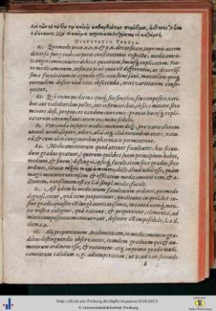 Disputatio tertia.