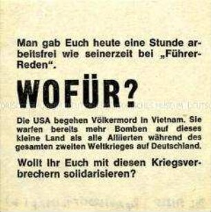 Aufkleber gegen den Vietnam-Krieg