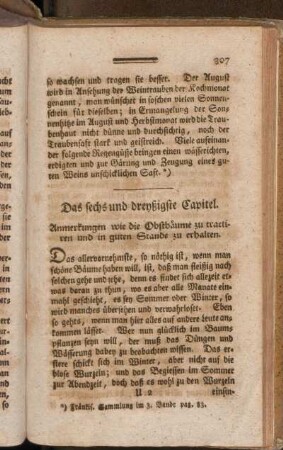 Das sechs und dreyßigste Capitel. Anmerckungen wie die Obstbäume zu tractiren und in guten Stande zu erhalten