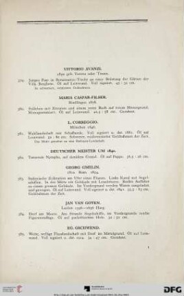 Ölbilder: Aquarelle – Zeichnungen – Druckgraphik – Glasscheiben (Nr. 379-429)