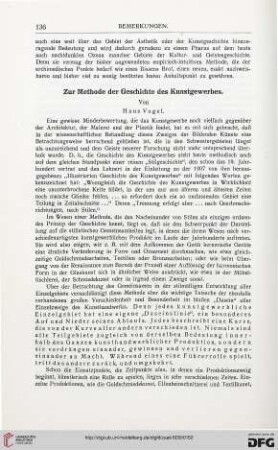 Zur Methode der Geschichte des Kunstgewerbes