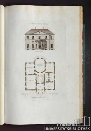 Plate 18. Tendring Hall, Suffolk. Entrance front. Plan of the Principal Story.