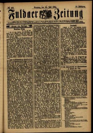 Erste Ausgabe vom Sonntag, den 22. Juli 1894.