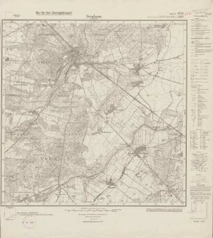 2735 (alte Nr.: 1307) Grabow a. d. Elde, Meßtischblatt (4cm - Karte)