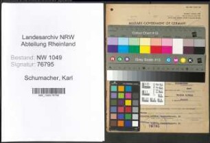 Entnazifizierung Karl Schumacher , geb. 13.02.1880 (Landwirt)
