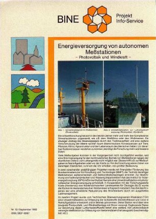 Energieversorgung von autonomen Meßstationen. - Photovoltaik und Windkraft.