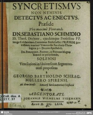 Syncretismus Non Neminis Detectus Ac Enectus