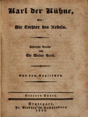 Karl der Kühne, oder: Die Tochter des Nebels : historische Novelle, 3