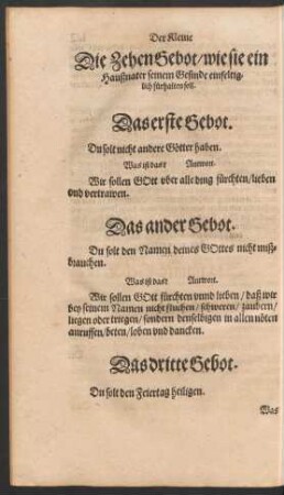 Der Kleine Catechismus Lutheri.