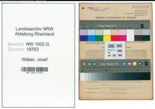 Entnazifizierung Josef Weber, geb. 13.10.1895 (Kellner)