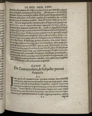 Caput II. De Communitate,& Subjecto peccati Originalis.