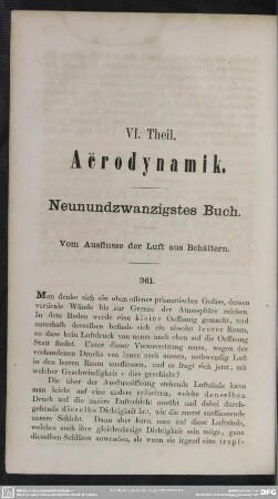VI. Theil. Aerodynamik