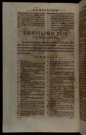Consilium XVIII.